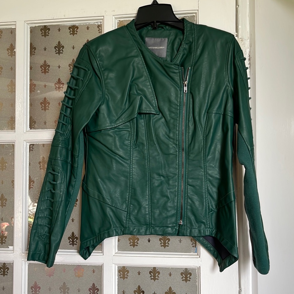 Faux Leather green Moto